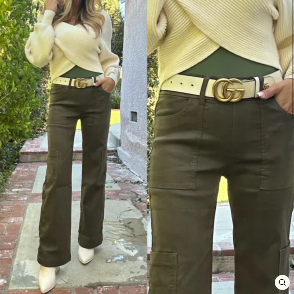 Bevy Flog Rose Cargo Pant in Green Croc